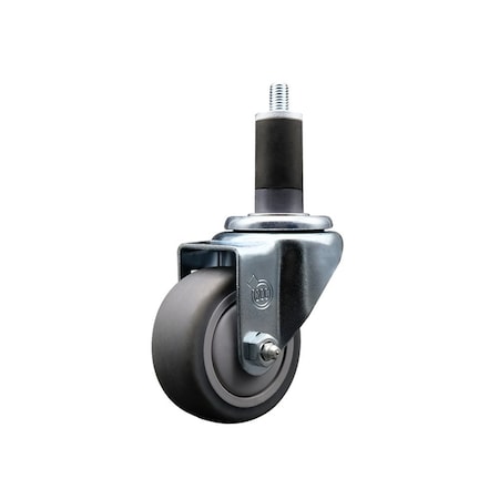 Service Caster 3'' SS Thermoplastic Rubber Wheel Swivel 1-1/4'' Expanding Stem Caster SCC-SSEX20S314-TPRB-114